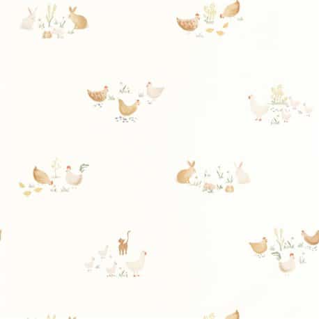 Papel Pintado Casadeco Companions Of The Farm Terracotta 88372658