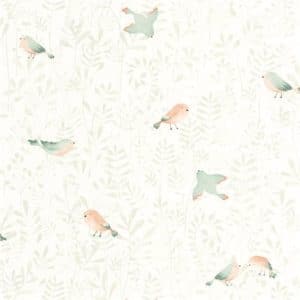 Papel Pintado Casadeco Flying Bird Vert Amande 88317088