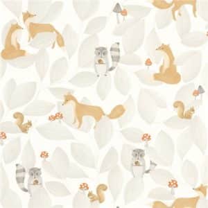 Papel Pintado Casadeco Woodlands Friends Gris Duvet 88279807