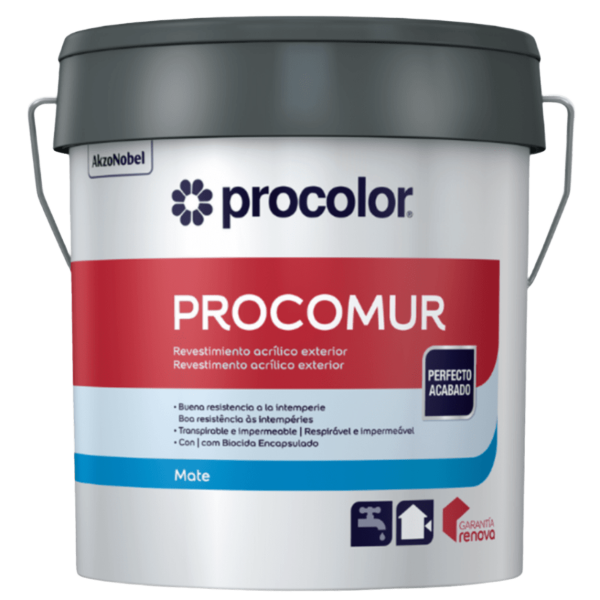 Revestimiento de Fachadas Acrílico Procolor Procomur Liso Blanco